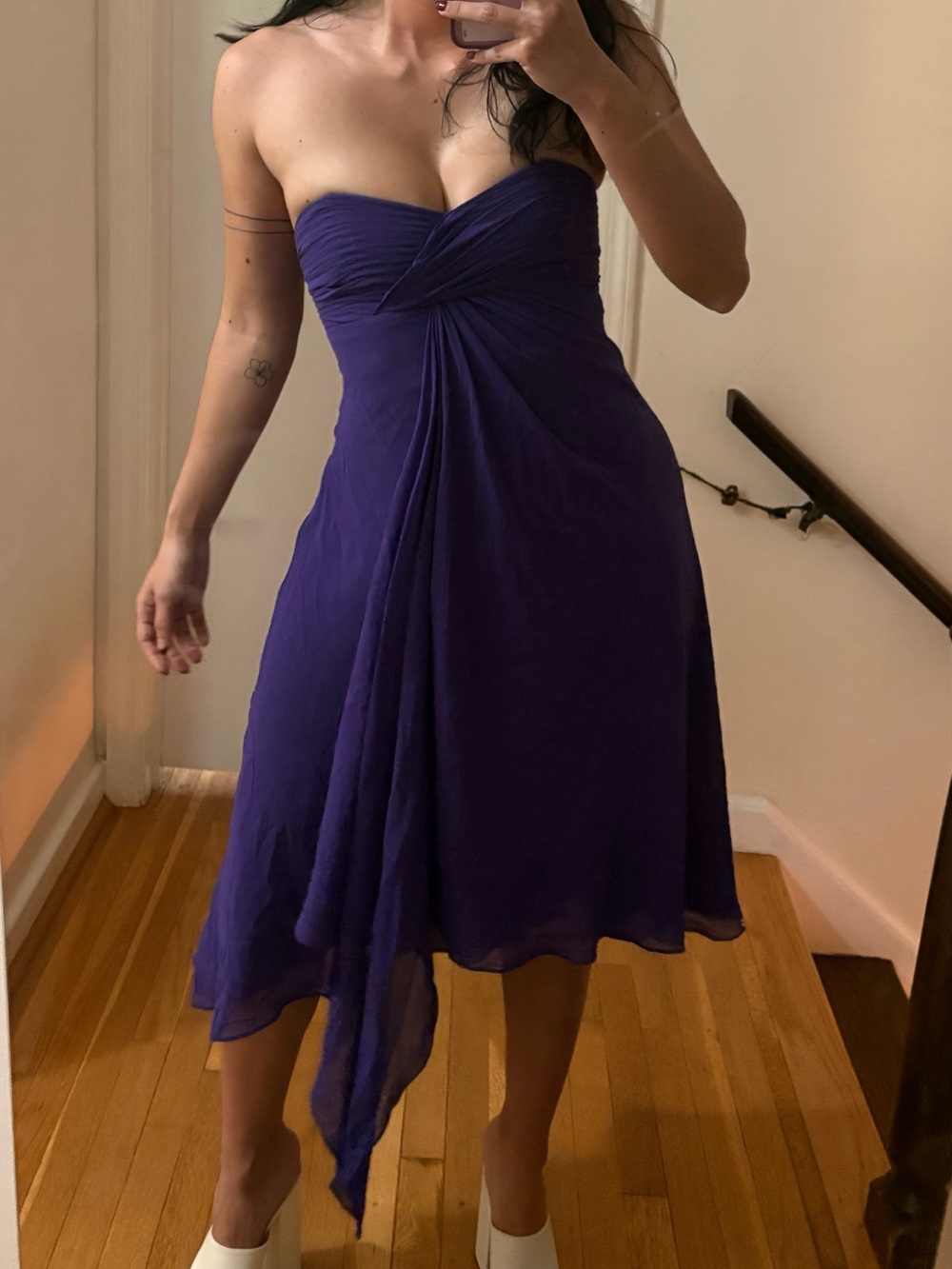 Y2K Purple Fairy Dream Cocktail Dress - Elegant Draped Design